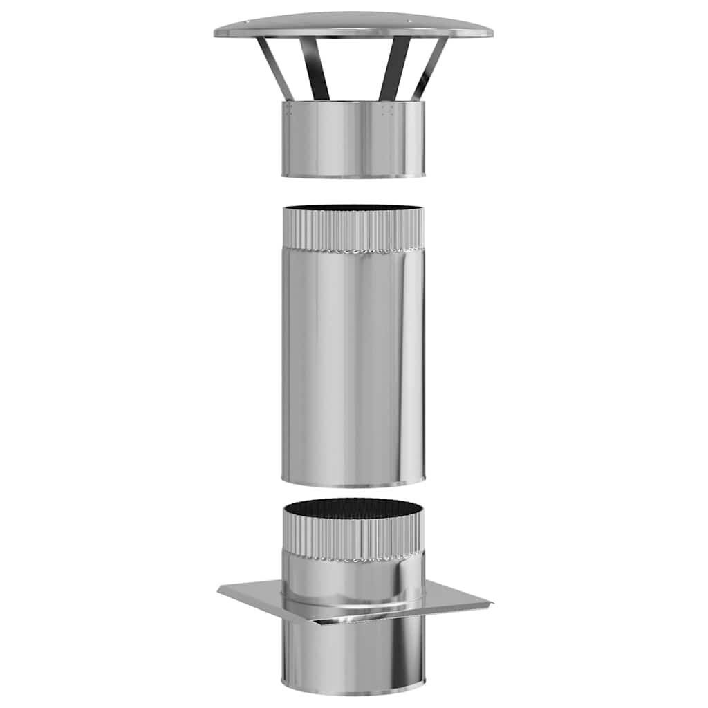 vidaXL Schouw Verlenging Zilver 35 x 35 x 65 cm Roestvrij staal