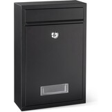 Amazon Basics afsluitbare brievenbus voor wandmontage gegalvaniseerd staal, 32.5cm H x 21.5cm W x 9.0cm D, zwart