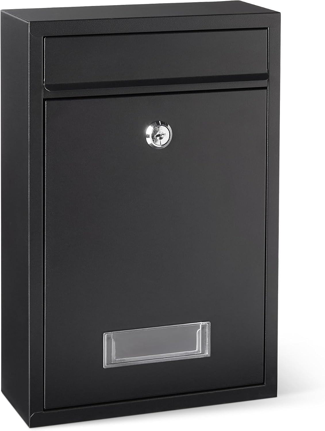 Amazon Basics afsluitbare brievenbus voor wandmontage gegalvaniseerd staal, 32.5cm H x 21.5cm W x 9.0cm D, zwart