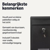 Amazon Basics afsluitbare brievenbus voor wandmontage gegalvaniseerd staal, 32.5cm H x 21.5cm W x 9.0cm D, zwart