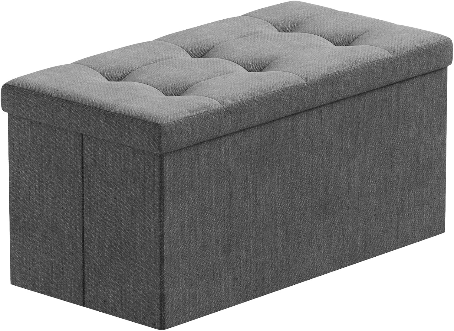BRIAN & DANY Opvouwbare Hocker met Opbergruimte - Donkergrijs - 76 x 38 x 38 cm