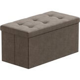 BRIAN & DANY Opvouwbare Hocker met Opbergruimte - Donkergrijs - 76 x 38 x 38 cm