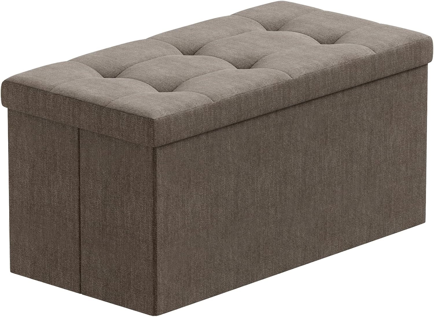 BRIAN & DANY Opvouwbare Hocker met Opbergruimte - Donkergrijs - 76 x 38 x 38 cm