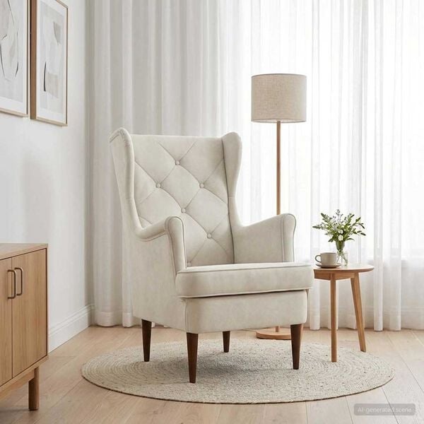 vidaXL Fauteuil Crèmekleurig Fluweel