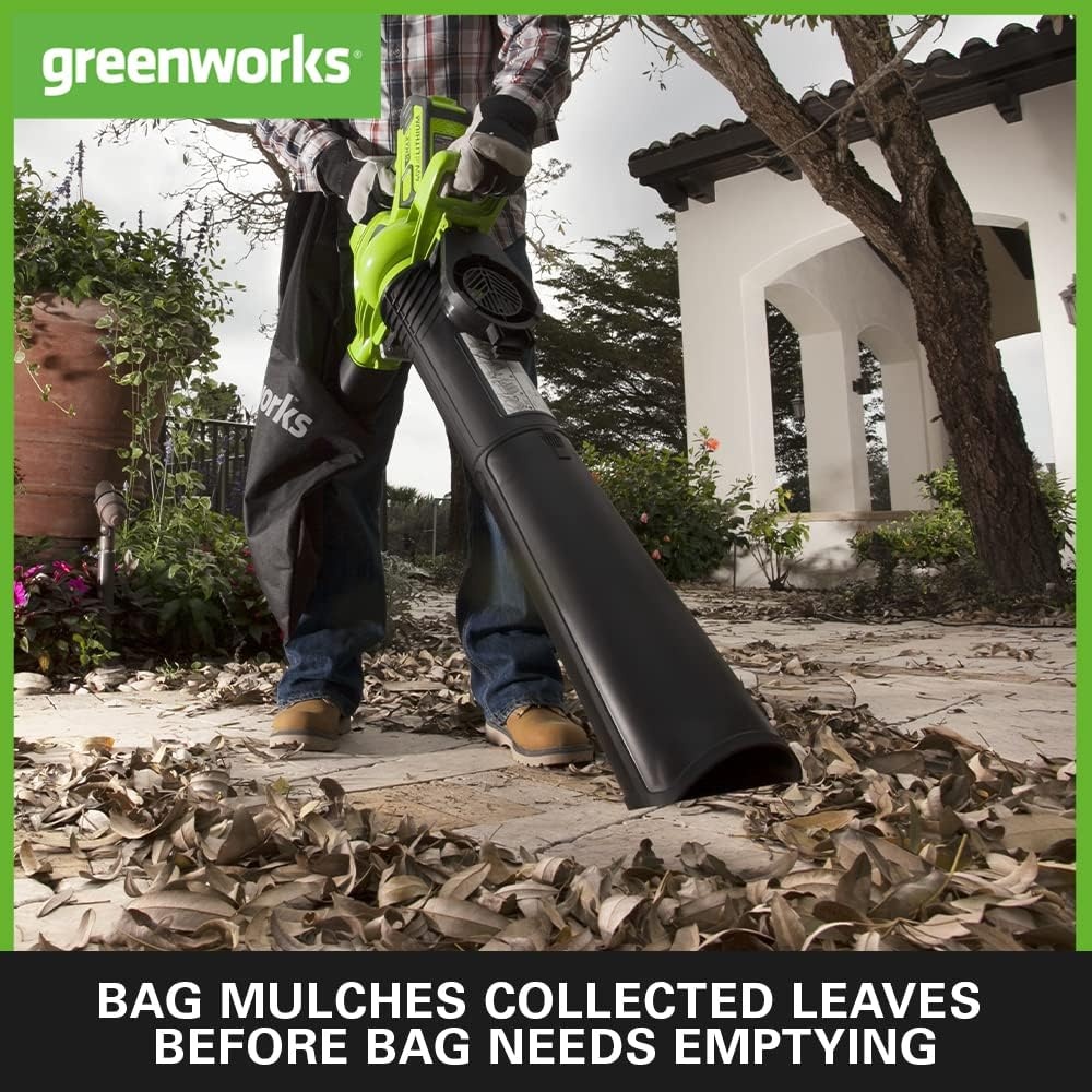 Greenworks 40V Accu Bladblazer en Bladzuiger met 2x 2Ah Accu en Lader - Groen