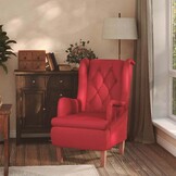 vidaXL Fauteuil met massief rubberwood poten fluweel wijnrood