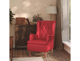 vidaXL Fauteuil met massief rubberwood poten fluweel wijnrood