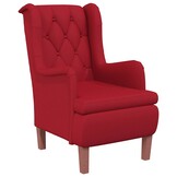 vidaXL Fauteuil met massief rubberwood poten fluweel wijnrood