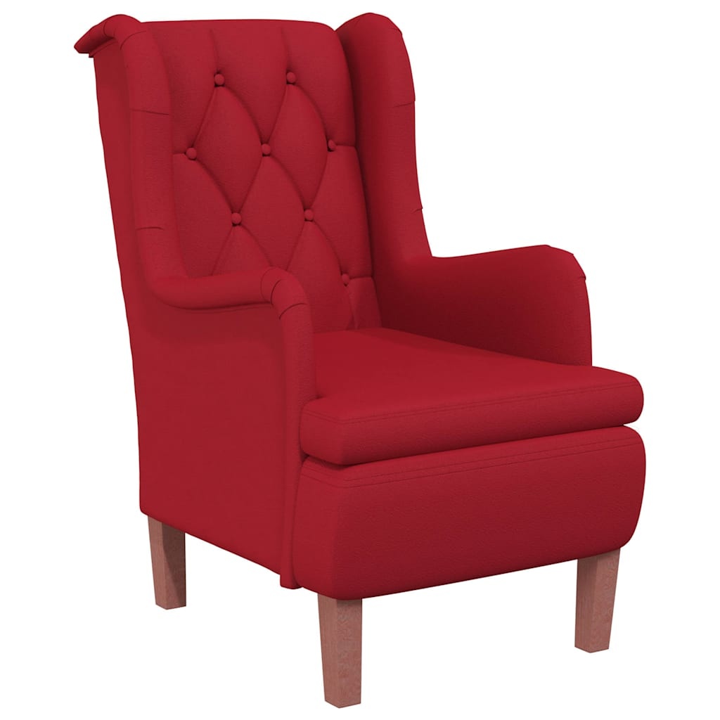 vidaXL Fauteuil met massief rubberwood poten fluweel wijnrood