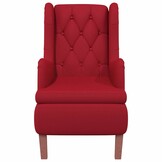 vidaXL Fauteuil met massief rubberwood poten fluweel wijnrood