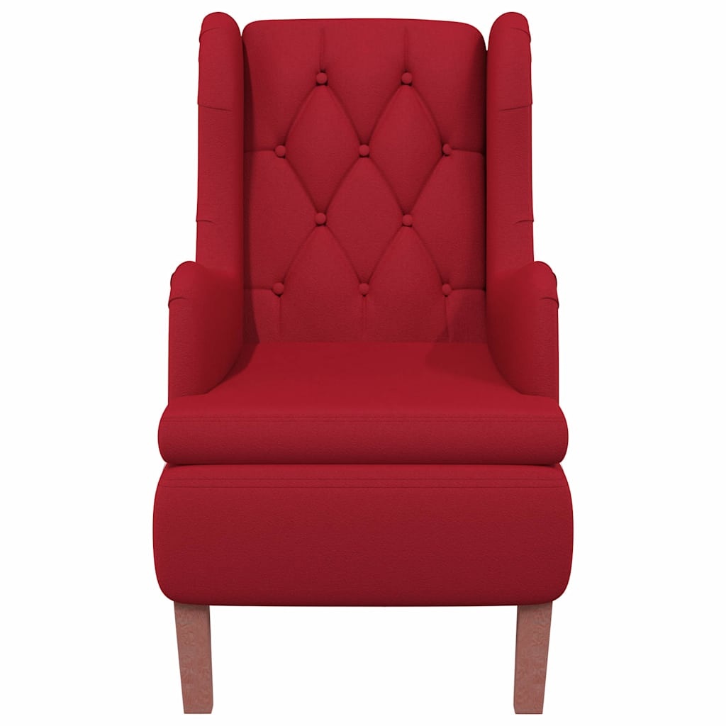 vidaXL Fauteuil met massief rubberwood poten fluweel wijnrood