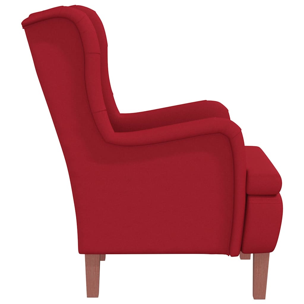 vidaXL Fauteuil met massief rubberwood poten fluweel wijnrood
