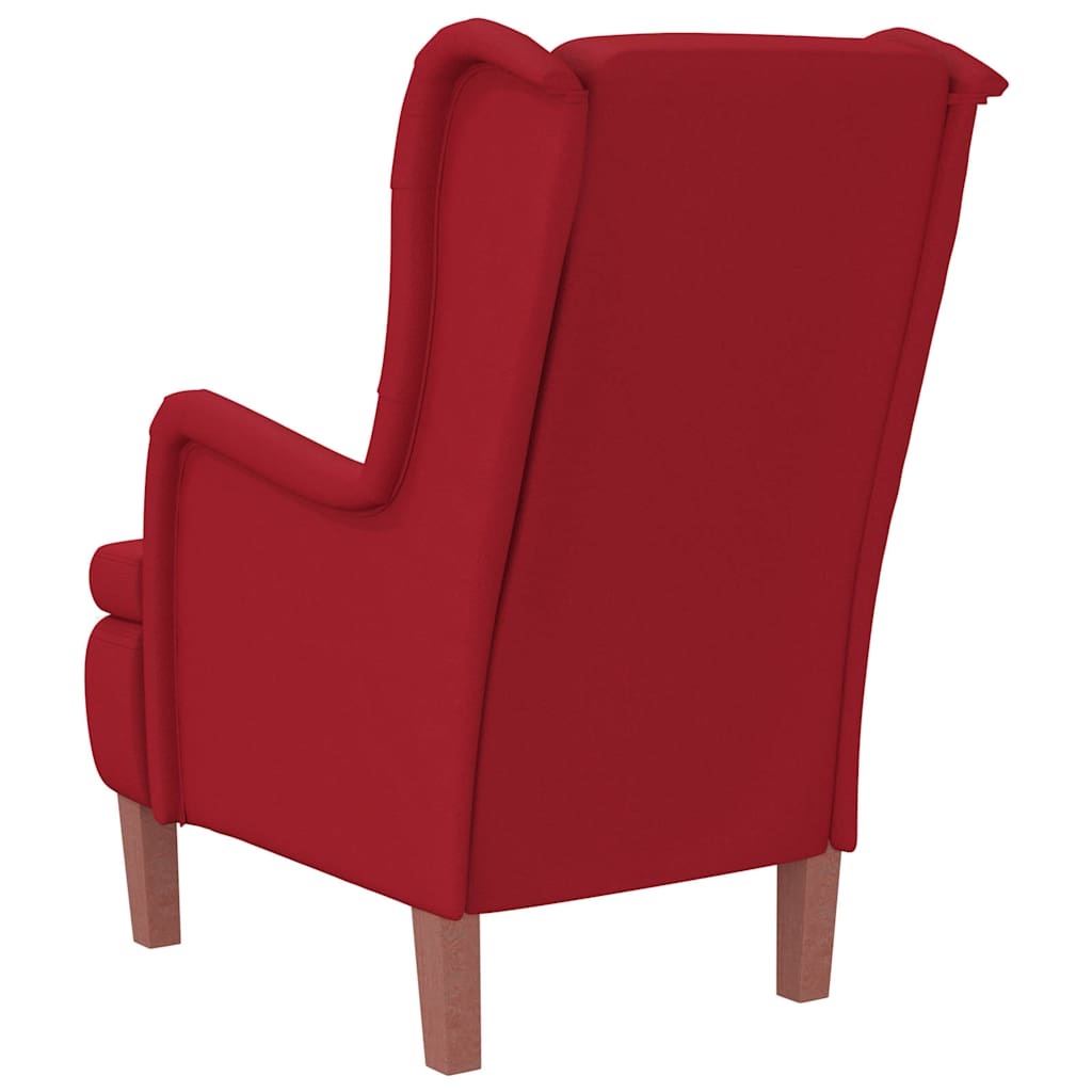 vidaXL Fauteuil met massief rubberwood poten fluweel wijnrood