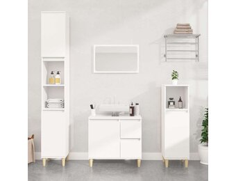 Badkamerkast Wit 30x30x190cm - 24% Korting
