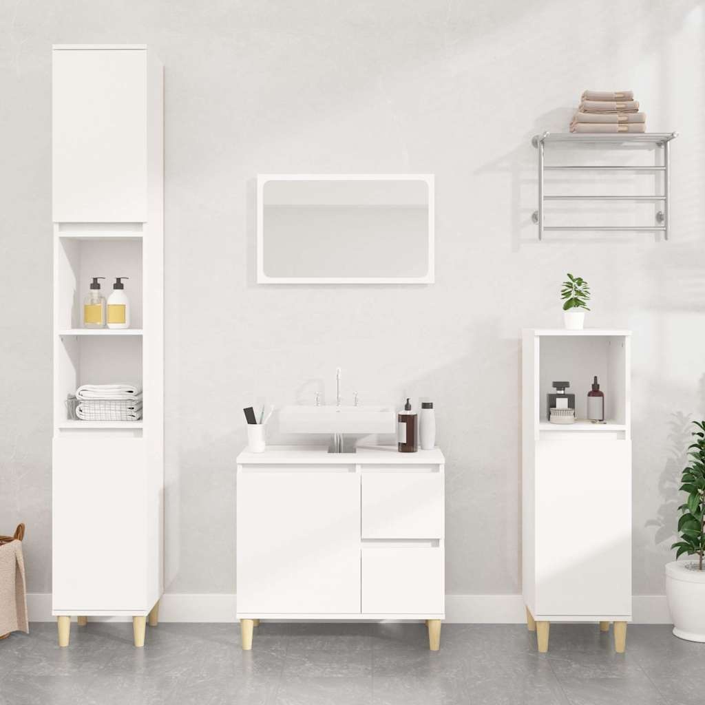 Badkamerkast Wit 30x30x190cm - 24% Korting