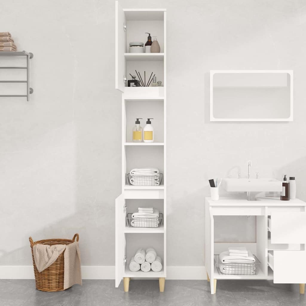Badkamerkast Wit 30x30x190cm - 24% Korting