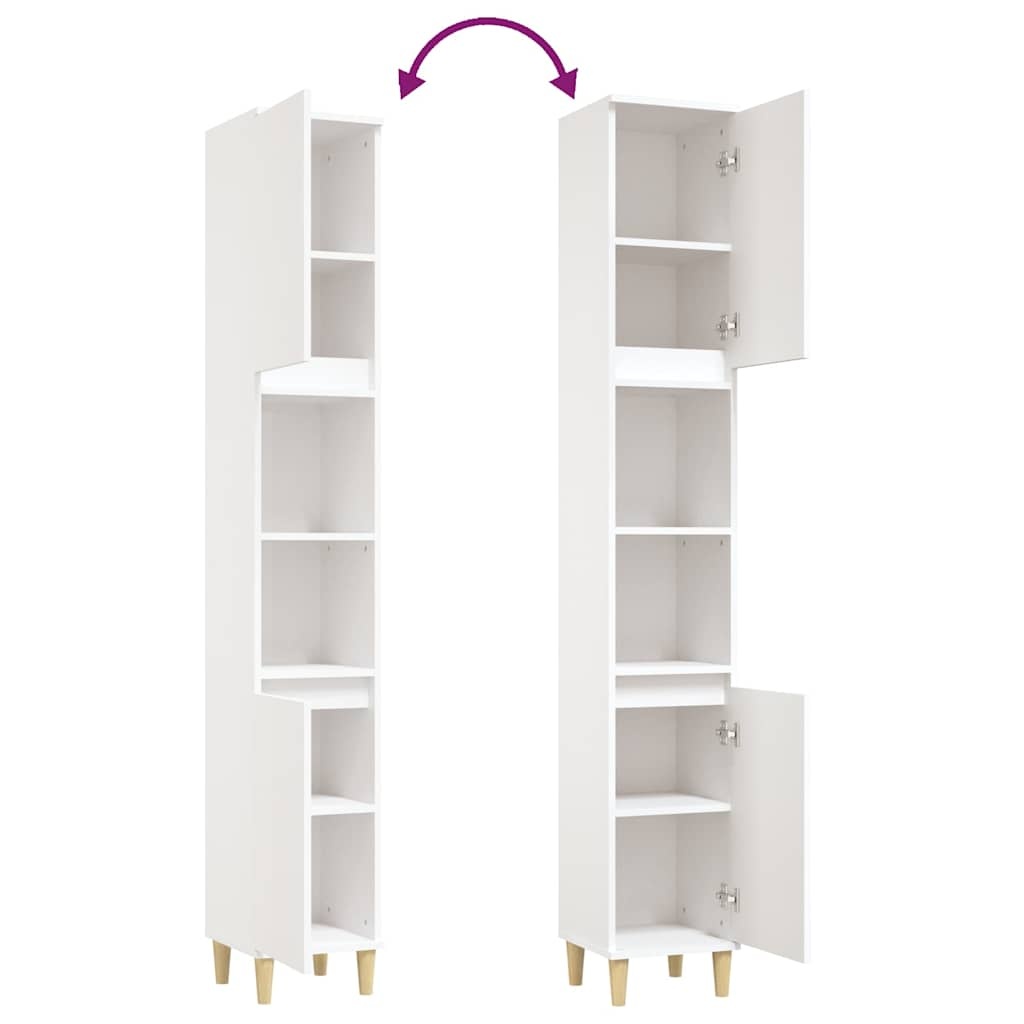 Badkamerkast Wit 30x30x190cm - 24% Korting