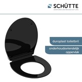 Schütte 82710 Slim, Duroplast softclose-mechanisme, deksel met snelsluiting voor eenvoudige reiniging, zitting geschikt voor alle gangbare toiletpotten, zwart, zwart