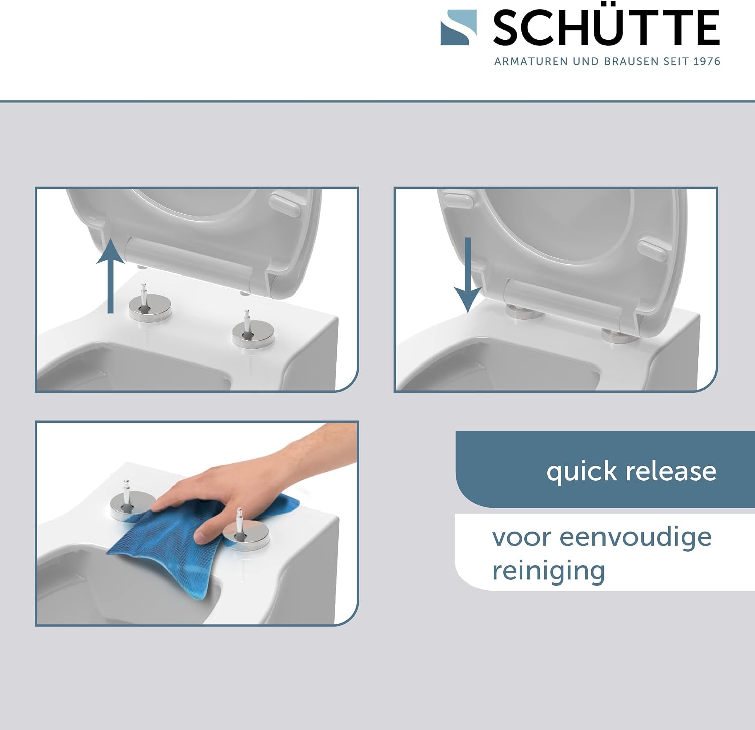 Schütte 82710 Slim, Duroplast softclose-mechanisme, deksel met snelsluiting voor eenvoudige reiniging, zitting geschikt voor alle gangbare toiletpotten, zwart, zwart