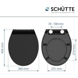 Schütte 82710 Slim, Duroplast softclose-mechanisme, deksel met snelsluiting voor eenvoudige reiniging, zitting geschikt voor alle gangbare toiletpotten, zwart, zwart