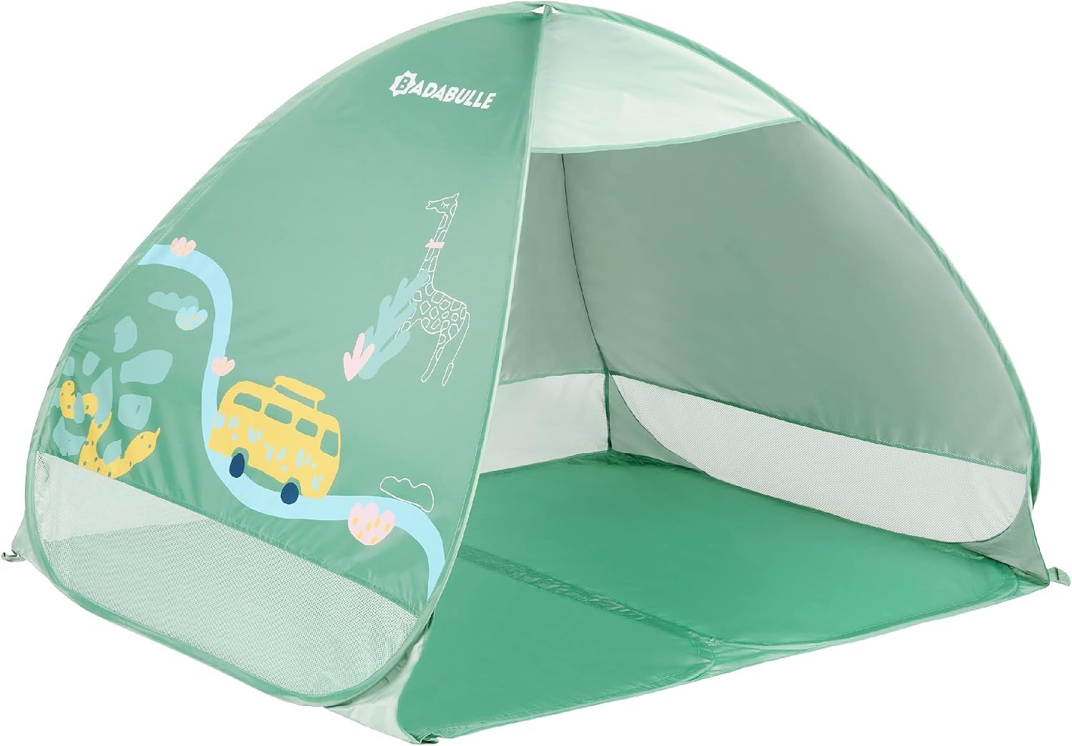 Badabulle B038205 UV-beschermingstent grote strandtent hoge bescherming tegen de zon SPF 50+ Pop-Up systeem Groën