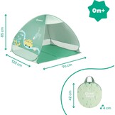 Badabulle B038205 UV-beschermingstent grote strandtent hoge bescherming tegen de zon SPF 50+ Pop-Up systeem Groën