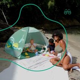 Badabulle B038205 UV-beschermingstent grote strandtent hoge bescherming tegen de zon SPF 50+ Pop-Up systeem Groën