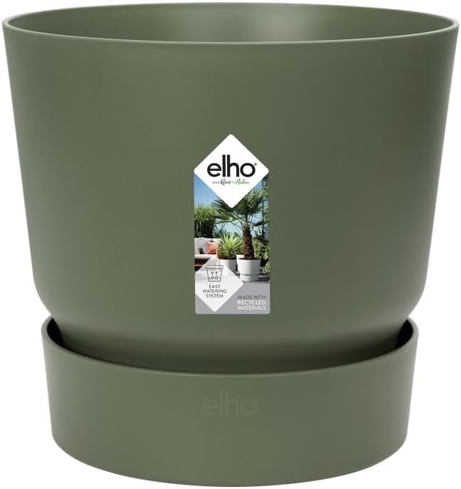 Elho Greenville Round 30cm Bloempot - Blad Groen