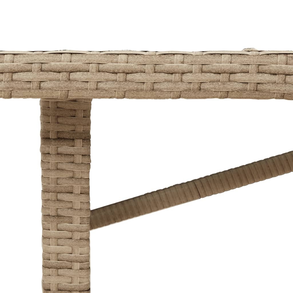 vidaXL Tuintafel met acaciahouten blad 190x80x74 cm poly rattan beige