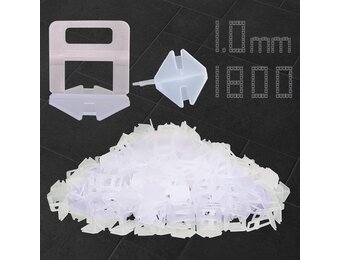 Tegelnivelleersysteem 1,0 mm Clips (1800 stuks) - 24% Korting - Transparant M