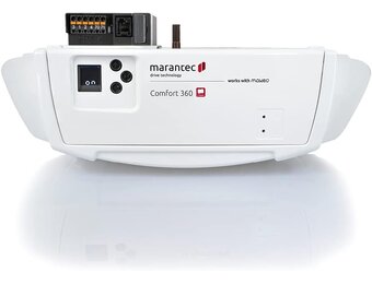 Marantec Comfort 360 Garagedeuraandrijving, set incl. 2 handzenders, elektrische poortaandrijving voor garagedeuren, sectionele deuren en draaipoorten, wit