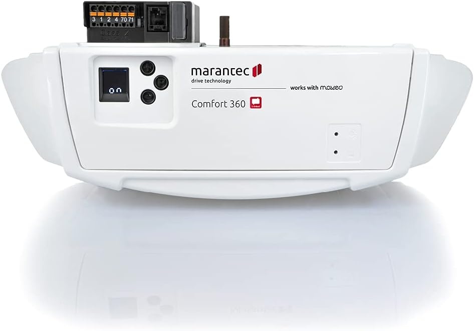 Marantec Comfort 360 Garagedeuraandrijving, set incl. 2 handzenders, elektrische poortaandrijving voor garagedeuren, sectionele deuren en draaipoorten, wit