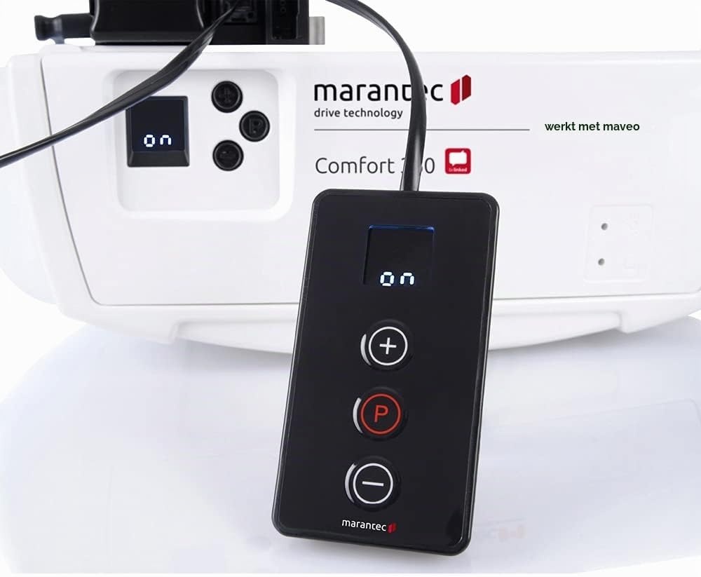 Marantec Comfort 360 Garagedeuraandrijving, set incl. 2 handzenders, elektrische poortaandrijving voor garagedeuren, sectionele deuren en draaipoorten, wit