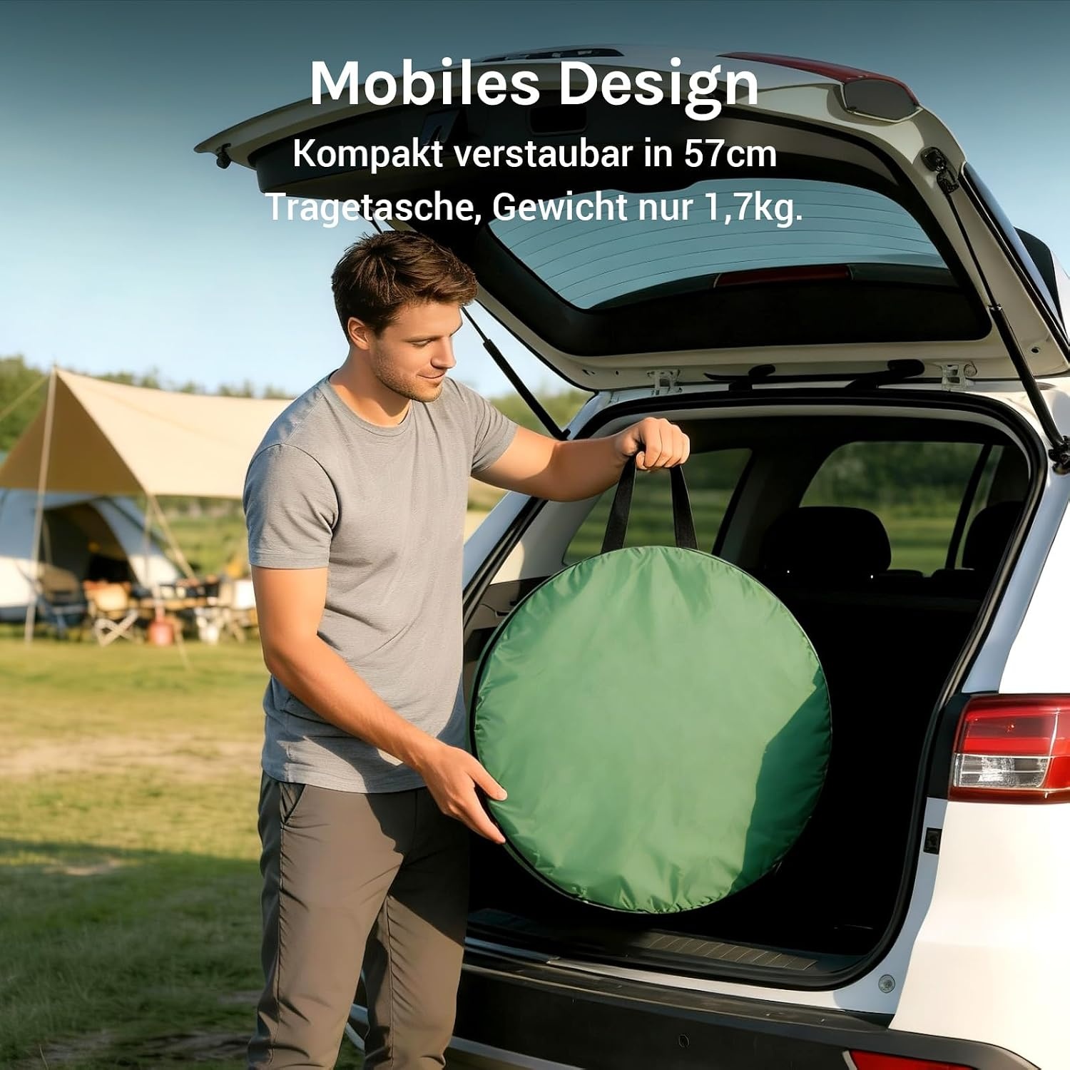 WolfWise Pop-Up Duschzelt – Kampeertent voor Douche, Toilet of Omkleden – Groen – 190 x 120 cm