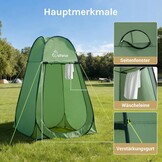 WolfWise Pop-Up Duschzelt – Kampeertent voor Douche, Toilet of Omkleden – Groen – 190 x 120 cm