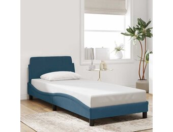 vidaXL Bedframe met hoofdeinde "Dover" fluweel blauw 90x190 cm