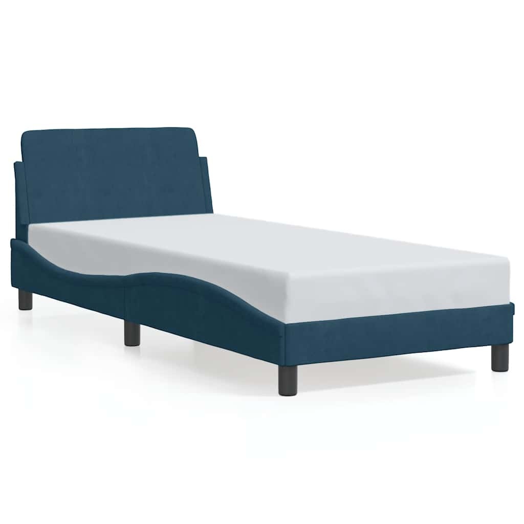 vidaXL Bedframe met hoofdeinde "Dover" fluweel blauw 90x190 cm
