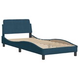 vidaXL Bedframe met hoofdeinde "Dover" fluweel blauw 90x190 cm