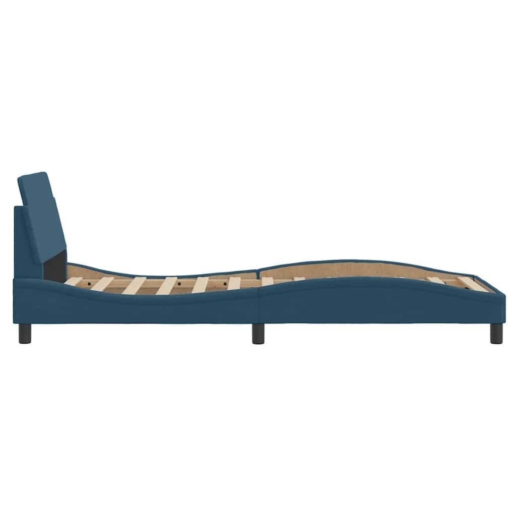 vidaXL Bedframe met hoofdeinde "Dover" fluweel blauw 90x190 cm