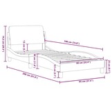 vidaXL Bedframe met hoofdeinde "Dover" fluweel blauw 90x190 cm