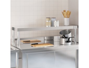 vidaXL Verhoging voor werktafel 110x30x35 cm roestvrij staal