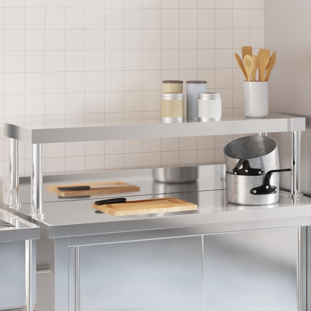 vidaXL Verhoging voor werktafel 110x30x35 cm roestvrij staal