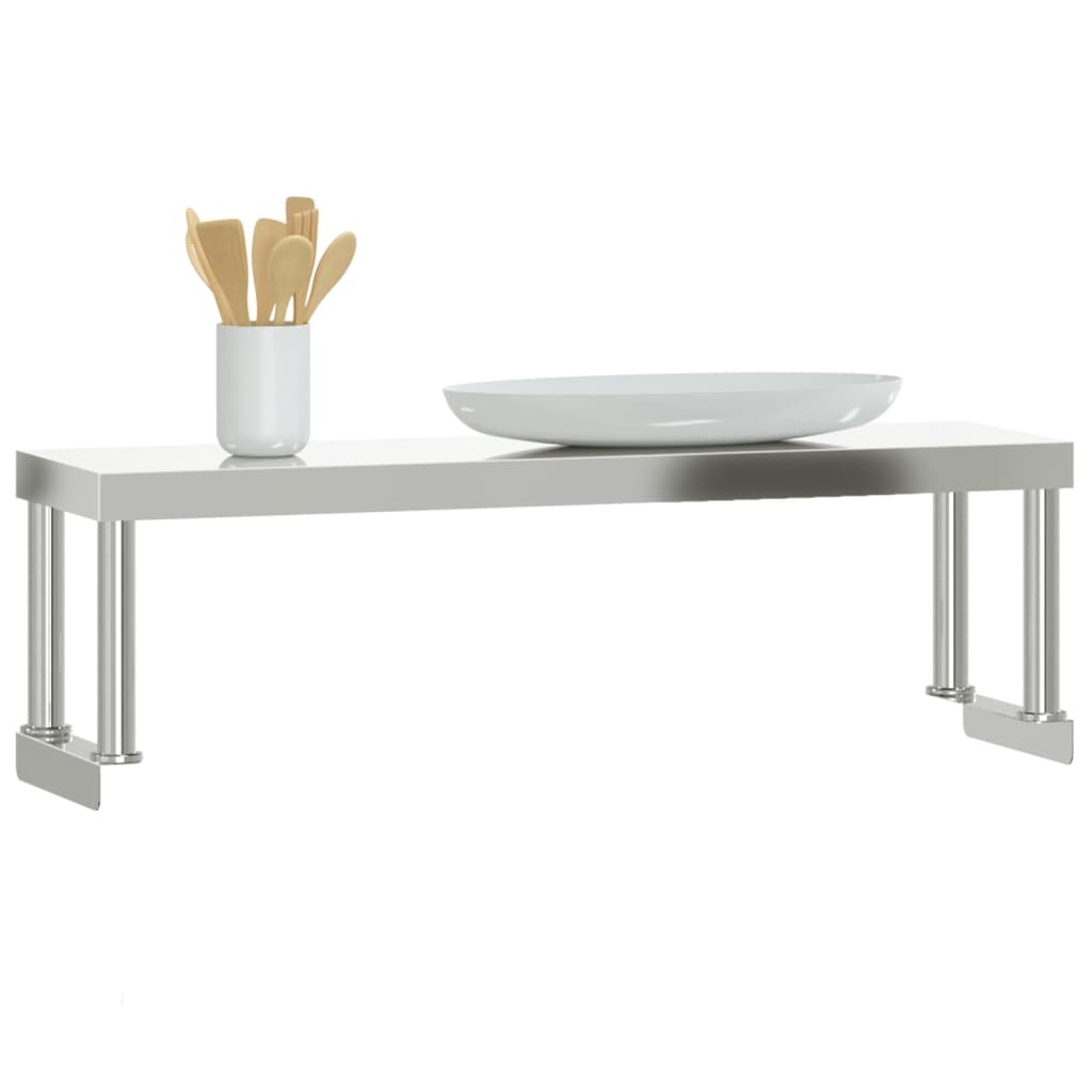 vidaXL Verhoging voor werktafel 110x30x35 cm roestvrij staal