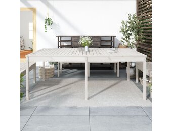 vidaXL Tuintafel 203,5x100x76 cm massief grenenhout wit