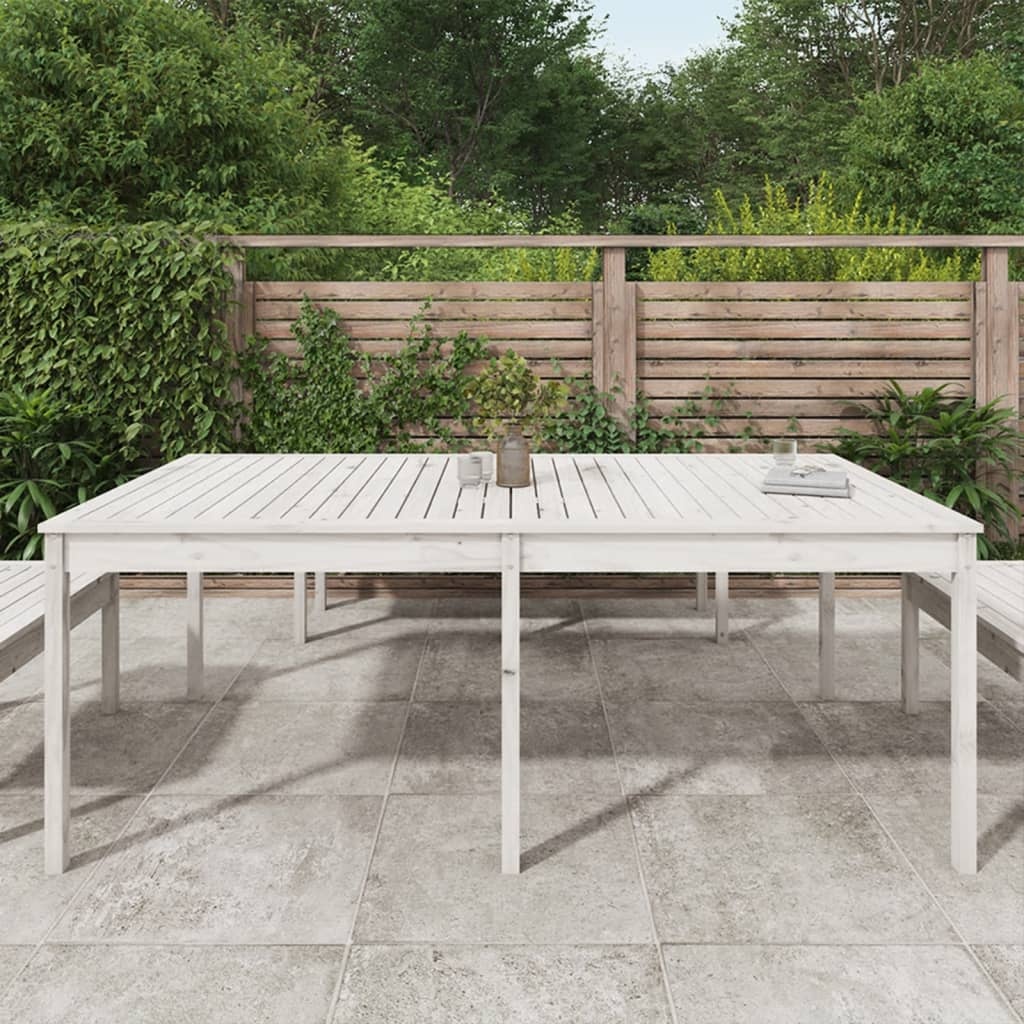 vidaXL Tuintafel 203,5x100x76 cm massief grenenhout wit