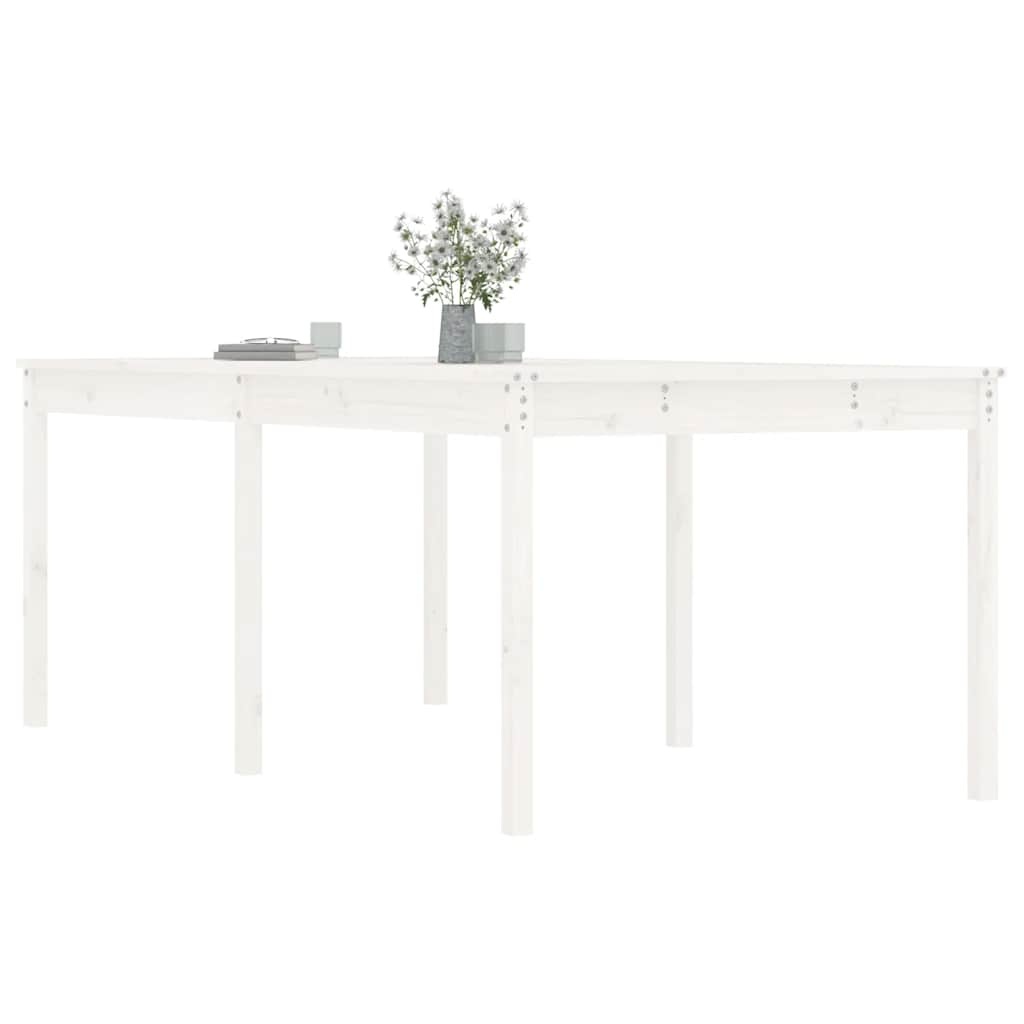 vidaXL Tuintafel 203,5x100x76 cm massief grenenhout wit