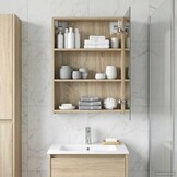 vidaXL Badkamer spiegelkast Sonoma Eiken 50 x 14,5 x 70 cm