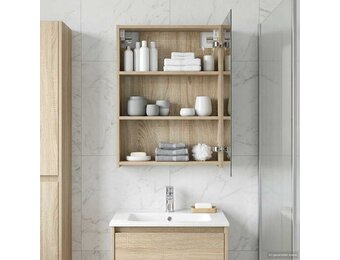 vidaXL Badkamer spiegelkast Sonoma Eiken 50 x 14,5 x 70 cm