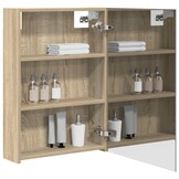 vidaXL Badkamer spiegelkast Sonoma Eiken 50 x 14,5 x 70 cm