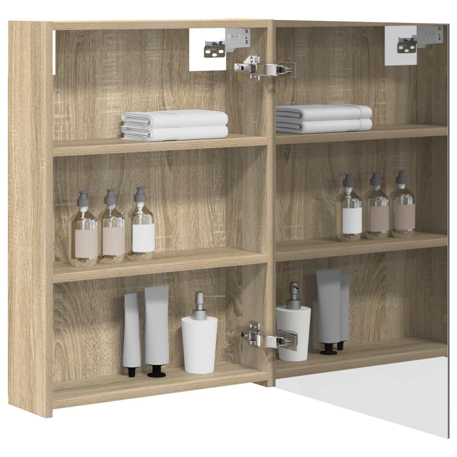 vidaXL Badkamer spiegelkast Sonoma Eiken 50 x 14,5 x 70 cm